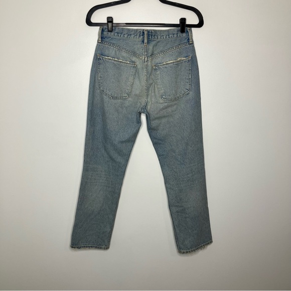AGOLDE Light Wash Distressed Straight Leg Jeans 27 - Picture 2 of 4